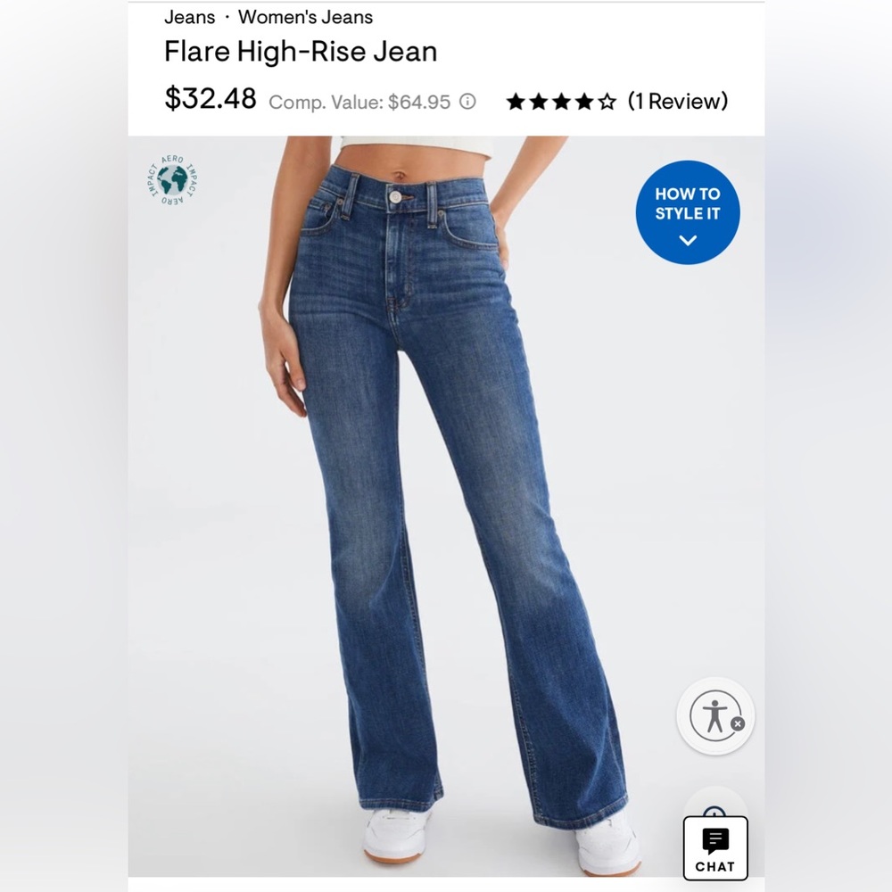 NWOT Aeropostale medium wash high rise flare jeans